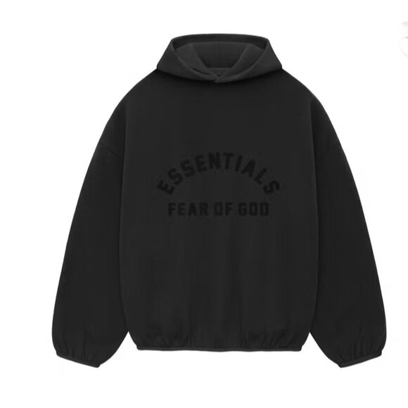 Fear of God Essentials Core Collection Nylon black Fleece Hoodie Size S - Picture 2 of 8